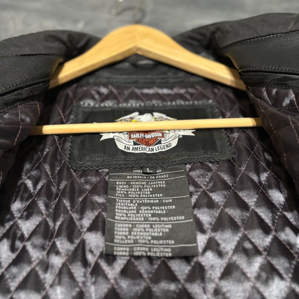 Genuine Harley Davidson Women's Leather Jacket Large L - Picture 5 of 7